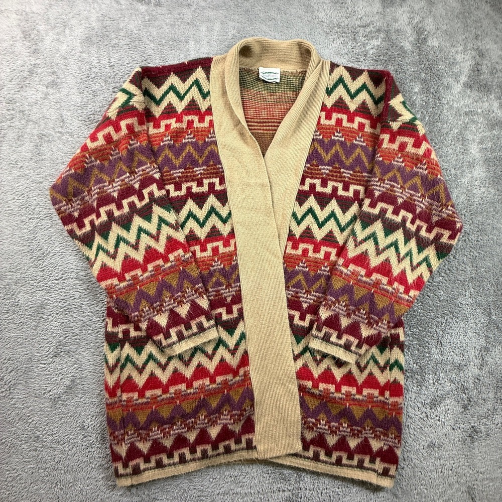 Separate Issue Knit Cardigan Mens 40 Multicolor Excellent Vintage Aztec Tribal